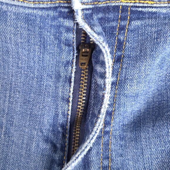 Orvis Jeans Mens 41 x 28.5 Blue Denim Straight Leg Distressed Cotton Blend - Picture 6 of 16